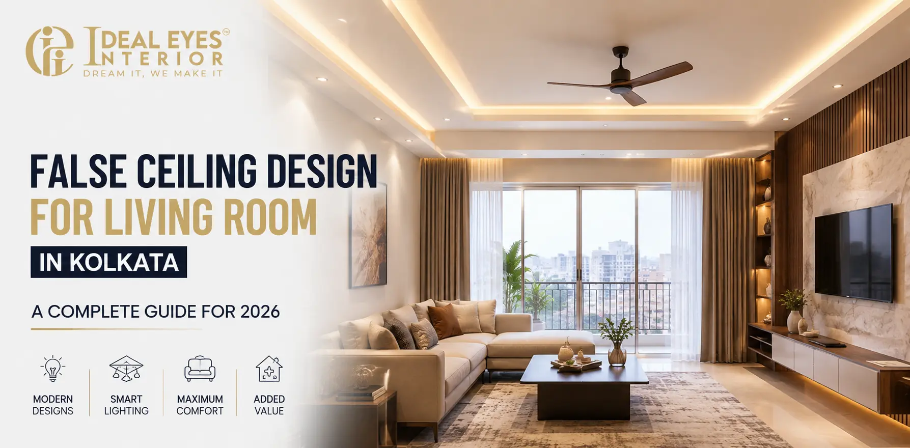  False Ceiling Design for Living Room in Kolkata: A Complete Guide for 2026